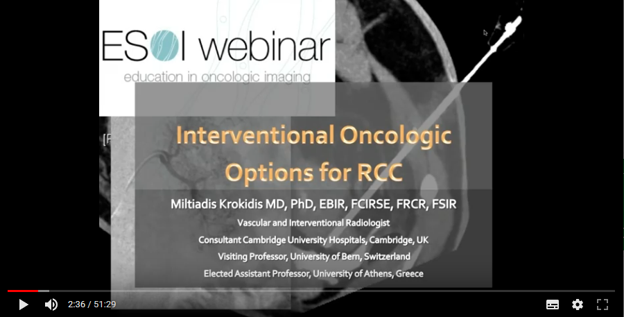 Interventional oncological options for RCC (2019)